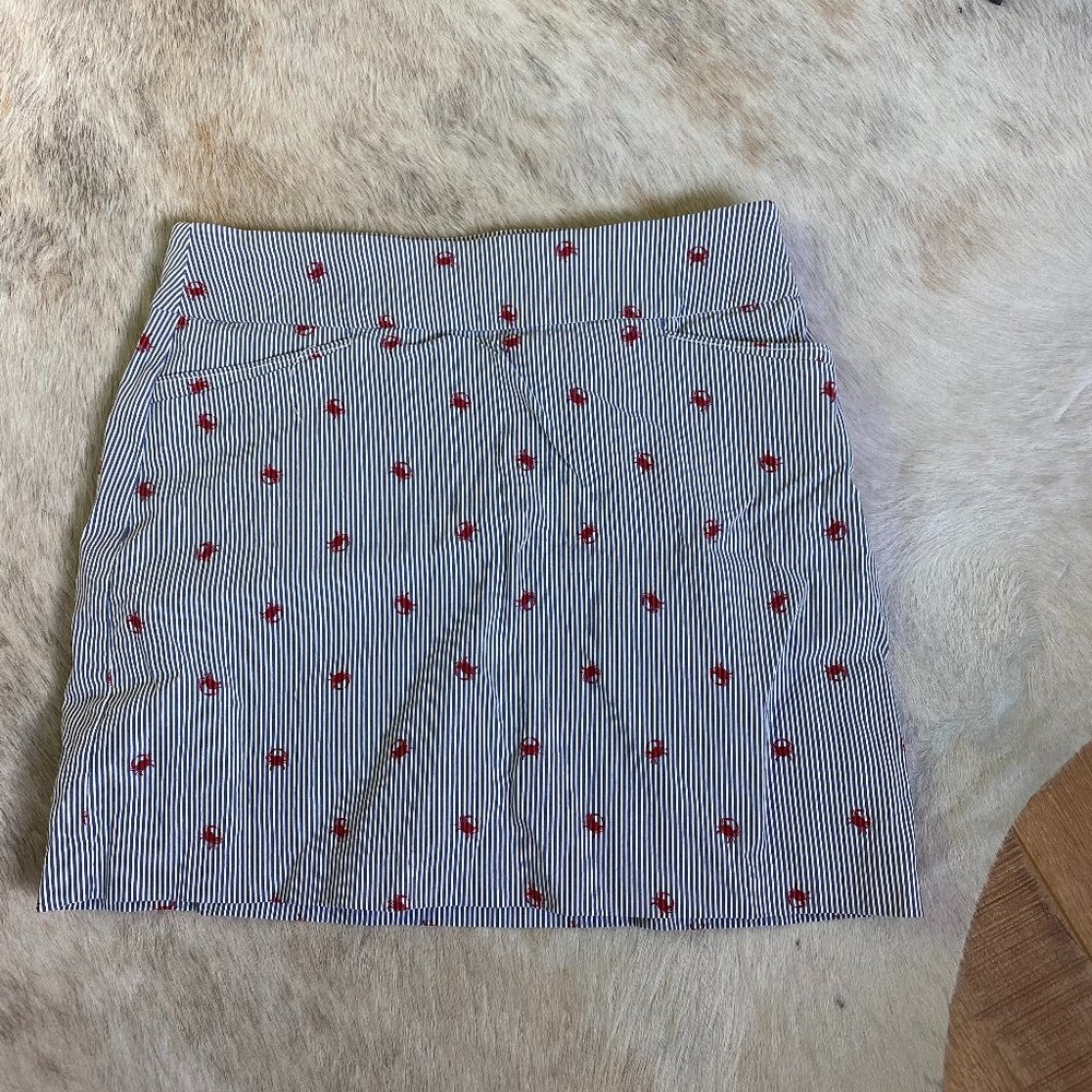Seersucker Style Skirt w/ Crab Detailed